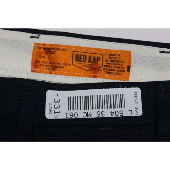 Red Kap men's Red-E-Prest PT10 industrial pressed twill‎ workwear pants 34 x 35 - Picture 8 of 9